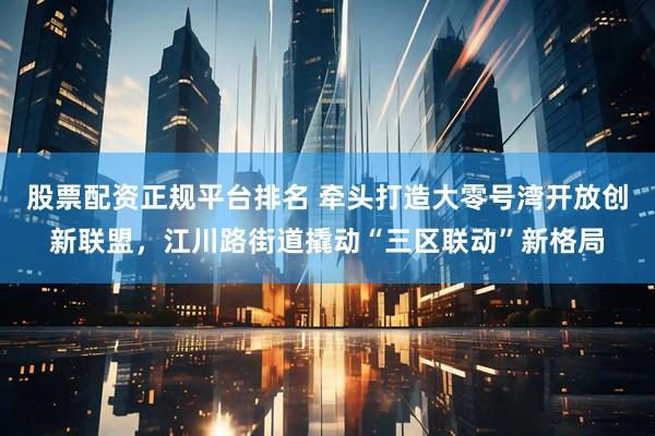 股票配资正规平台排名 牵头打造大零号湾开放创新联盟，江川路街道撬动“三区联动”新格局